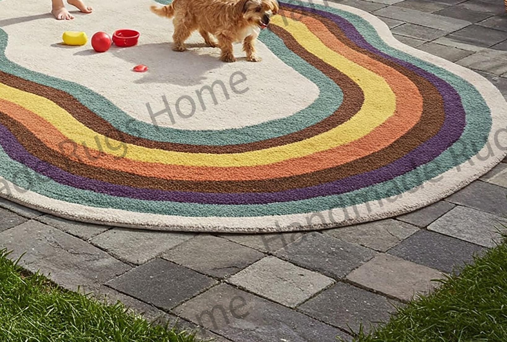 Vibrant and stylish wool rug for home interiors