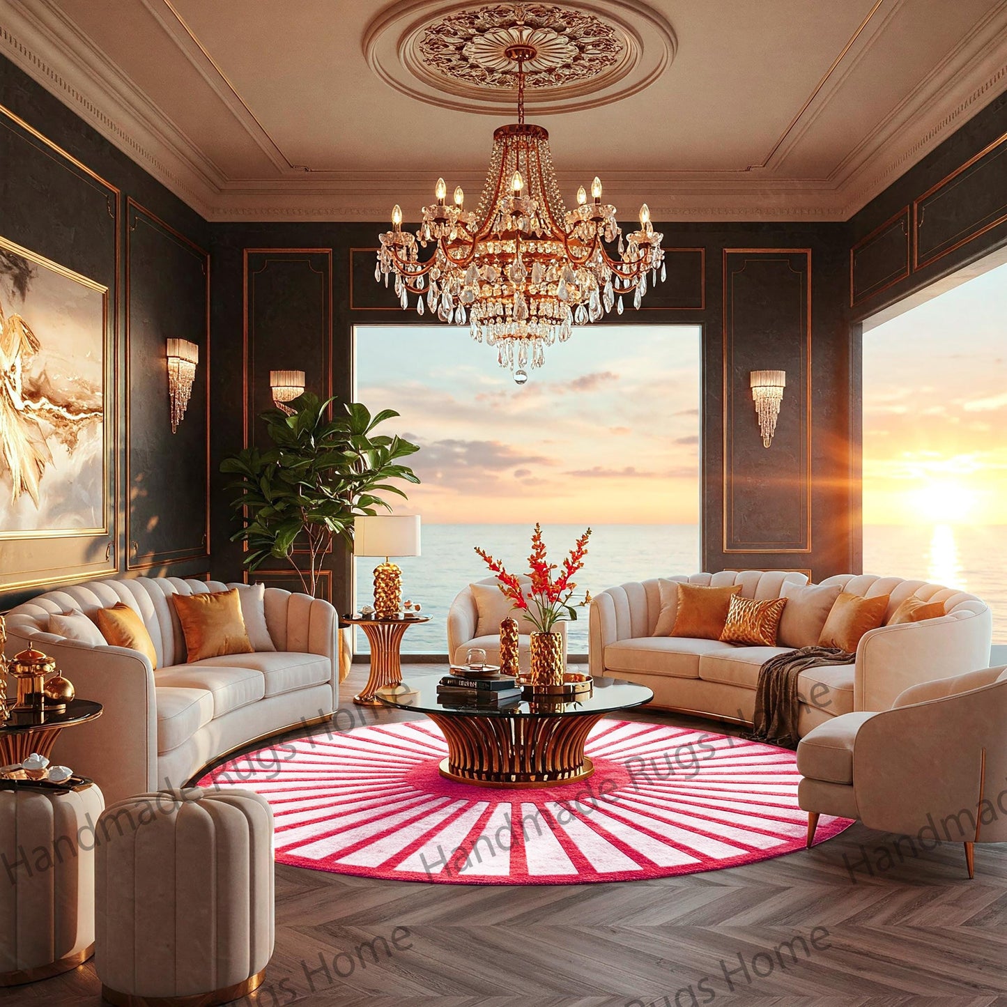 Premium wool rug adding warmth to a modern classic space