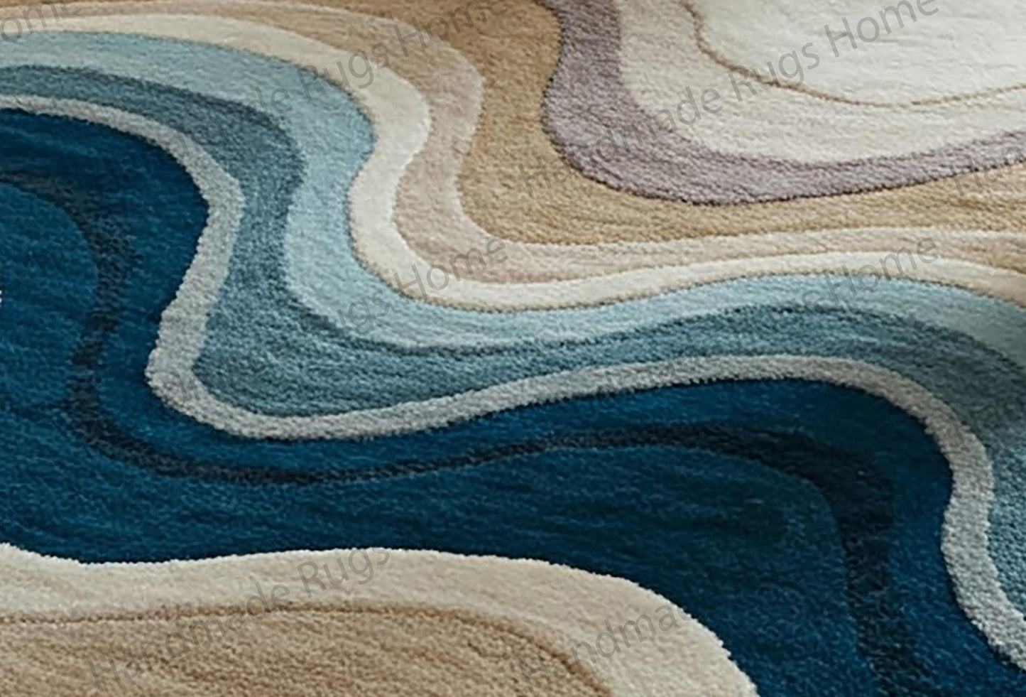 High-quality wool rug with soft plush texture