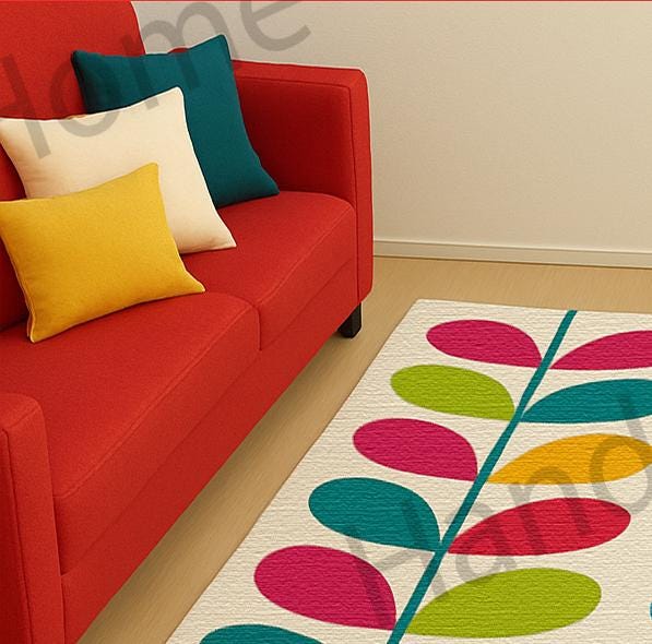 Timeless Elegance Woolen Rug: Multi-Hued Handmade Carpet for Living Room, Kitchen & Bedroom Decor