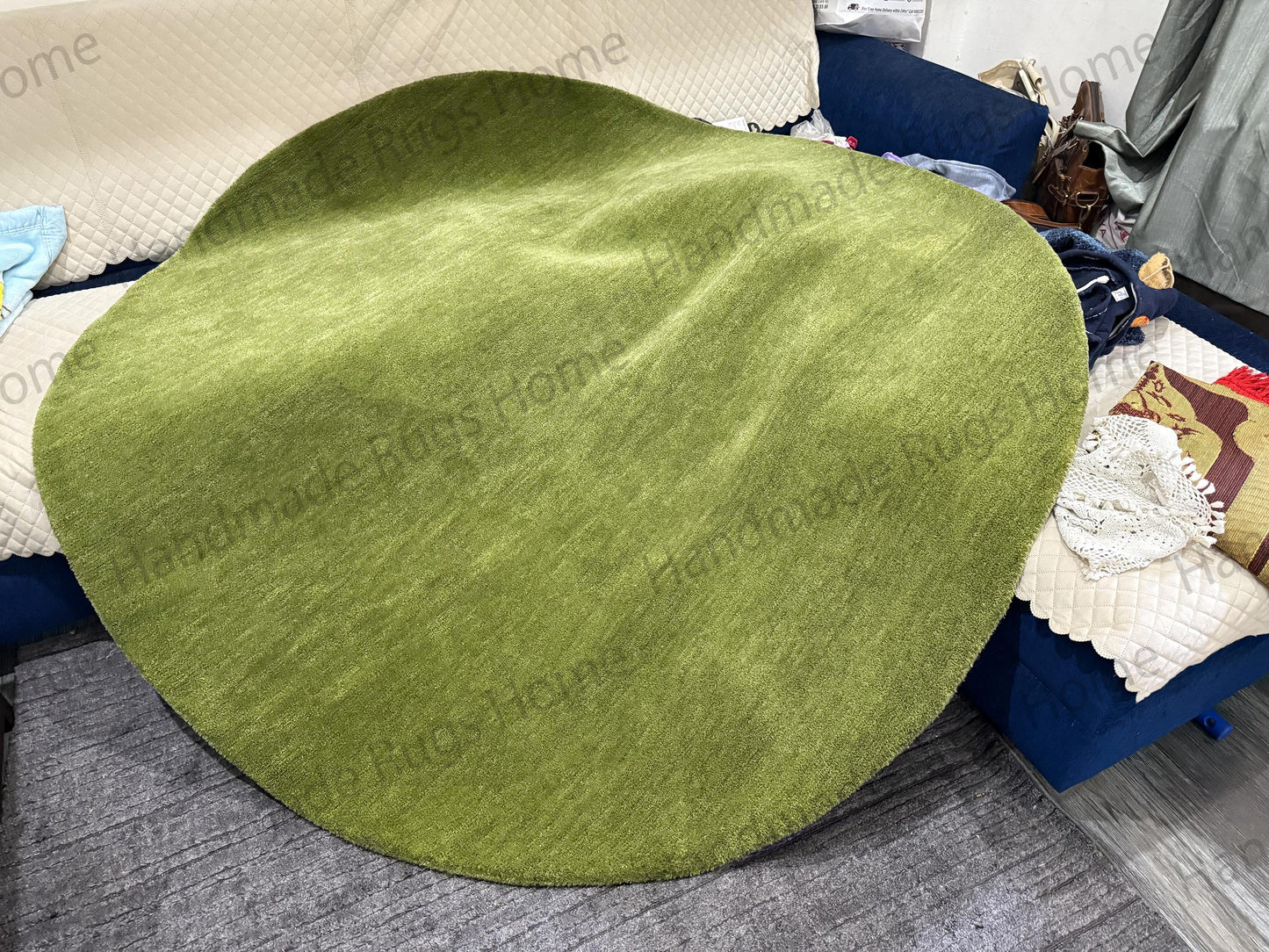 Luxury Hand-Tufted Round Rug – Modern Concentric Circle Carpet for Home & Office
