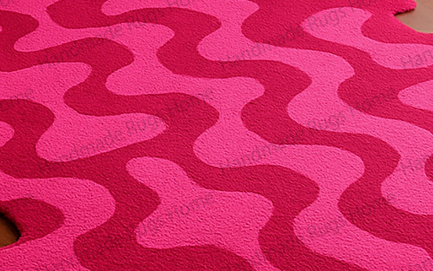 Modern wool rug with abstract wavy design
