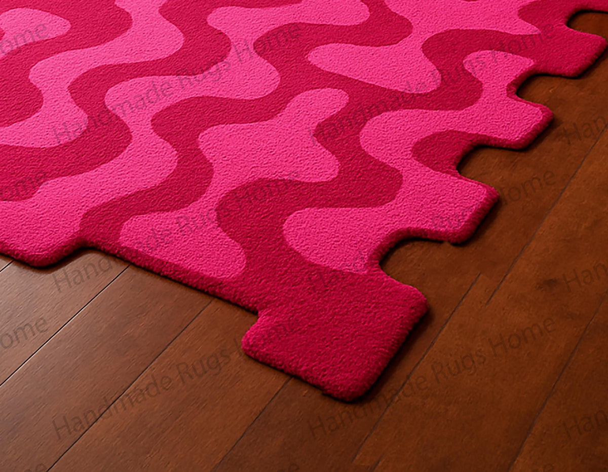 Groovy Glow area rug in hot pink and fuchsia