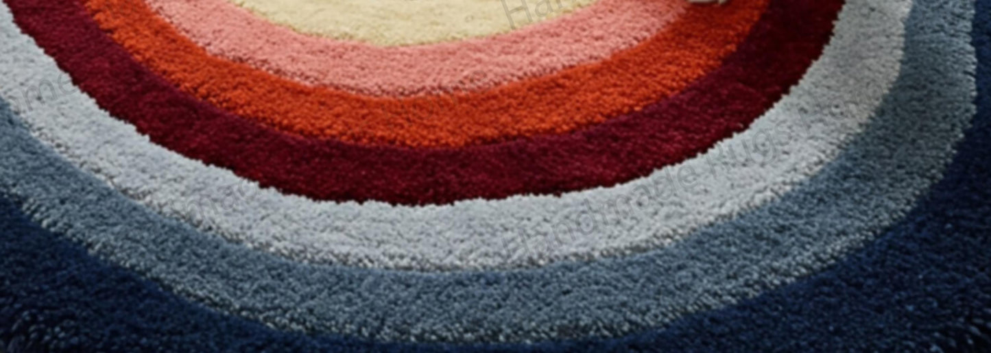 Hand Tufted Wool Area Rug: Ripple Mirage Abstract Design
