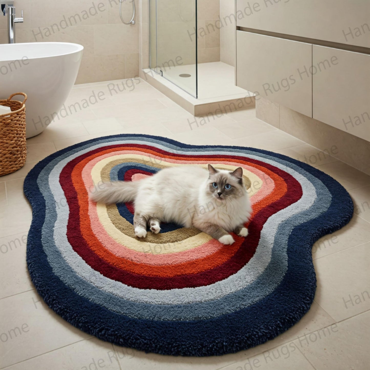 Hand Tufted Wool Area Rug: Ripple Mirage Abstract Design