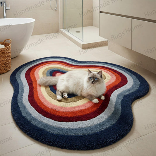 Hand Tufted Wool Area Rug: Ripple Mirage Abstract Design