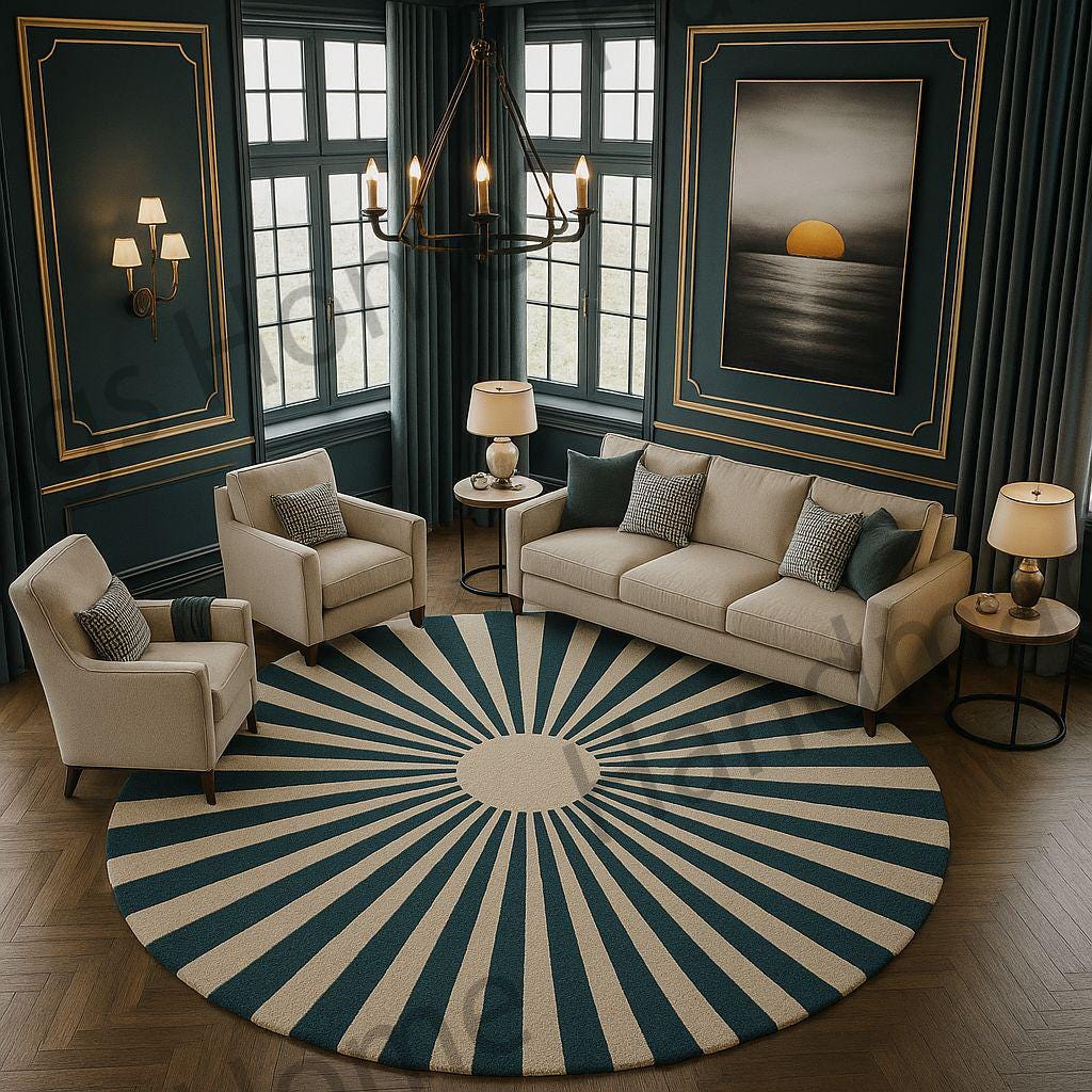 Hand-Tufted Wool Area Rug: Radiant Sunrise Gold, 8 ft Round