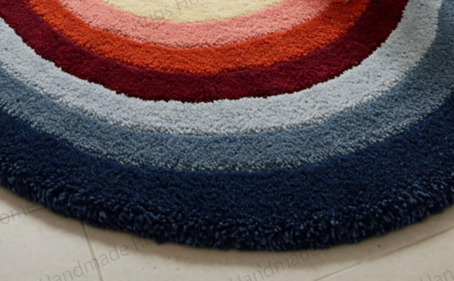 Hand Tufted Wool Area Rug: Ripple Mirage Abstract Design