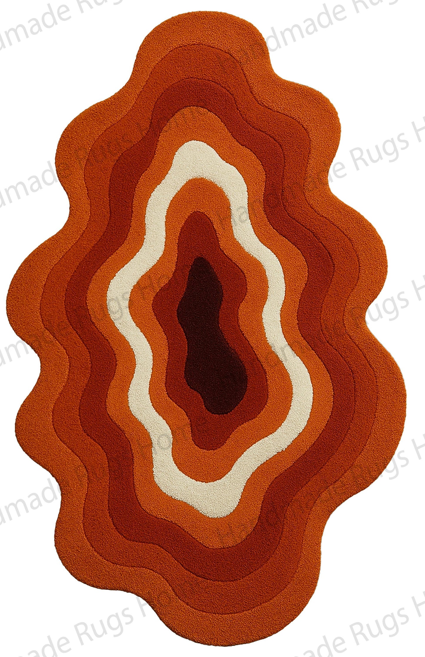 Hand-Tufted Wool Rug: Multicolor Waves, Modern Living Room Decor