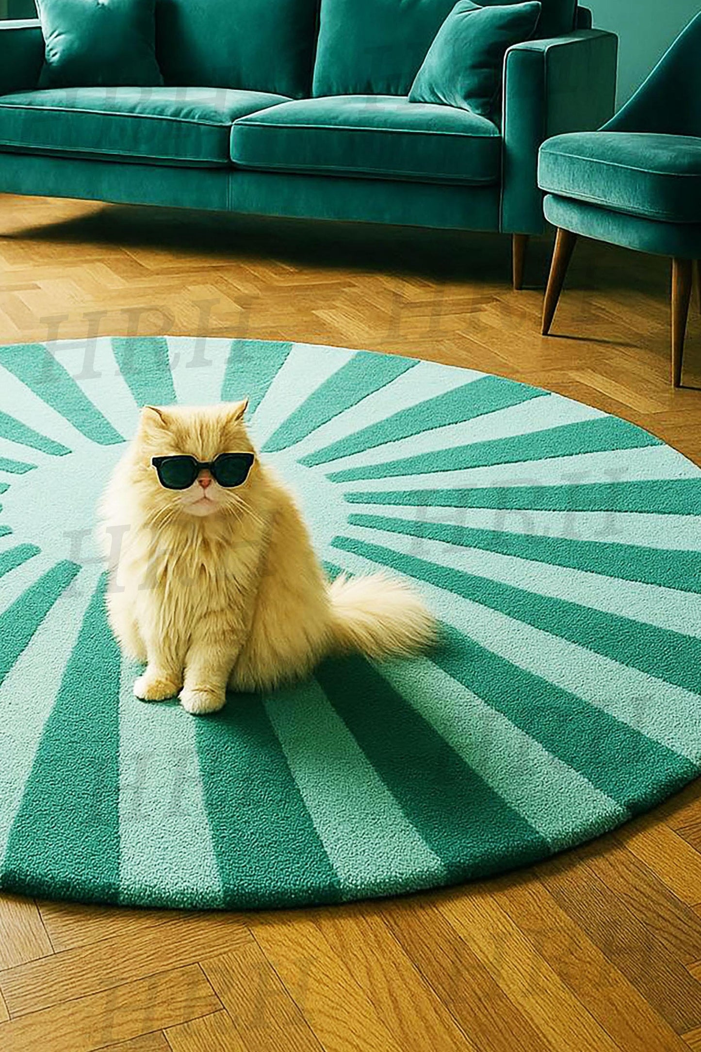 Hand-Tufted Wool Rug: Round Moroccan Style, 6x6