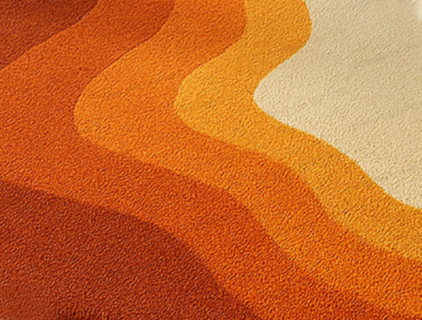 Hand Tufted Wool Rug: Retro Sunset Gradient, Mid-Century Modern Style