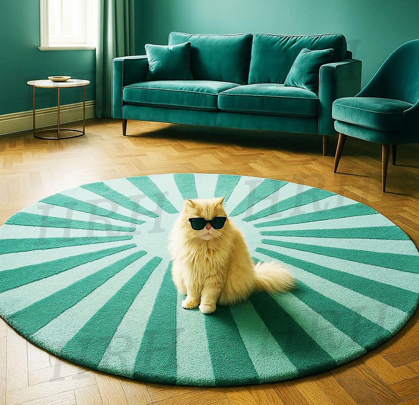 Hand-Tufted Wool Rug: Round Moroccan Style, 6x6