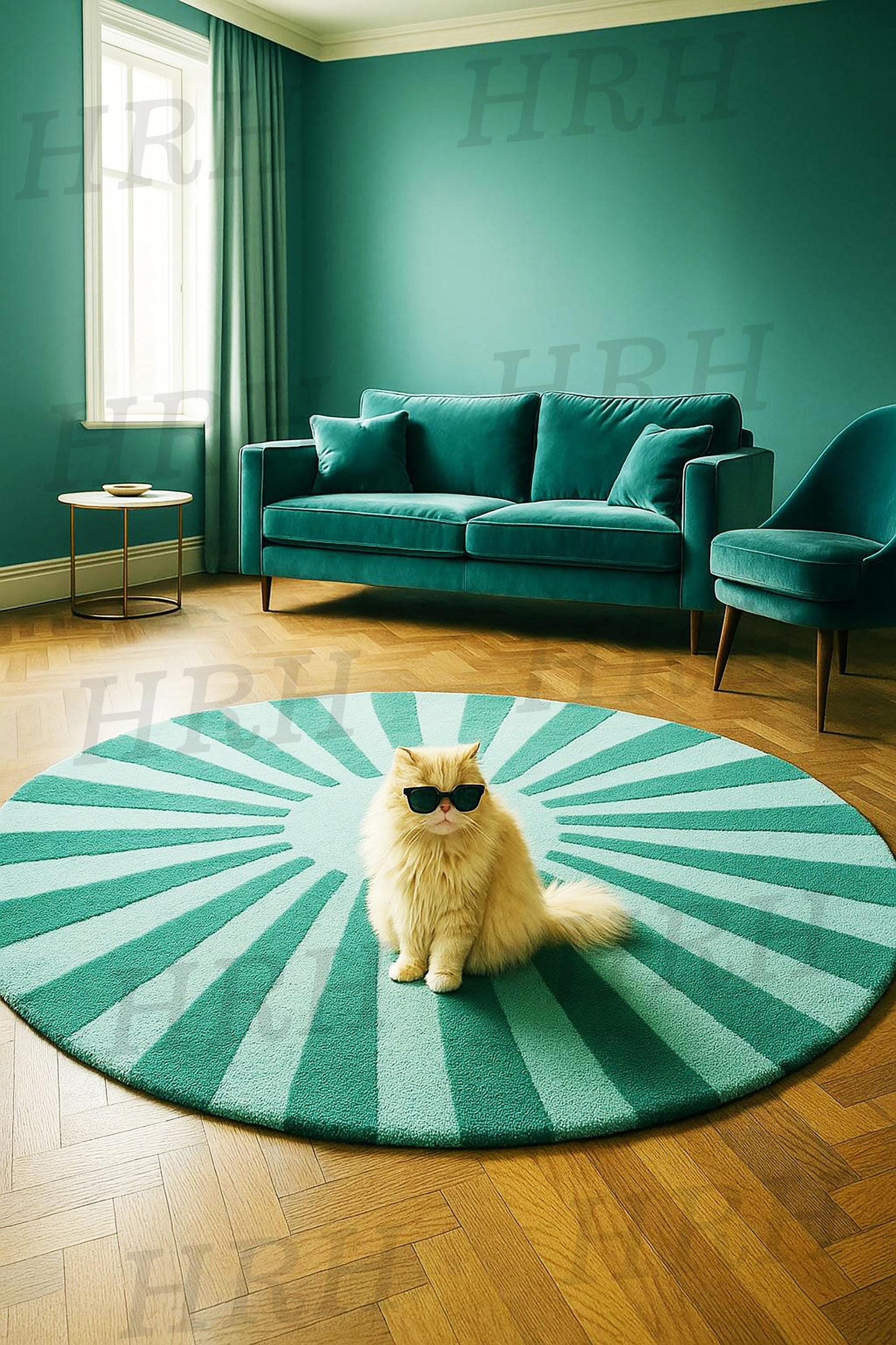 Hand-Tufted Wool Rug: Round Moroccan Style, 6x6