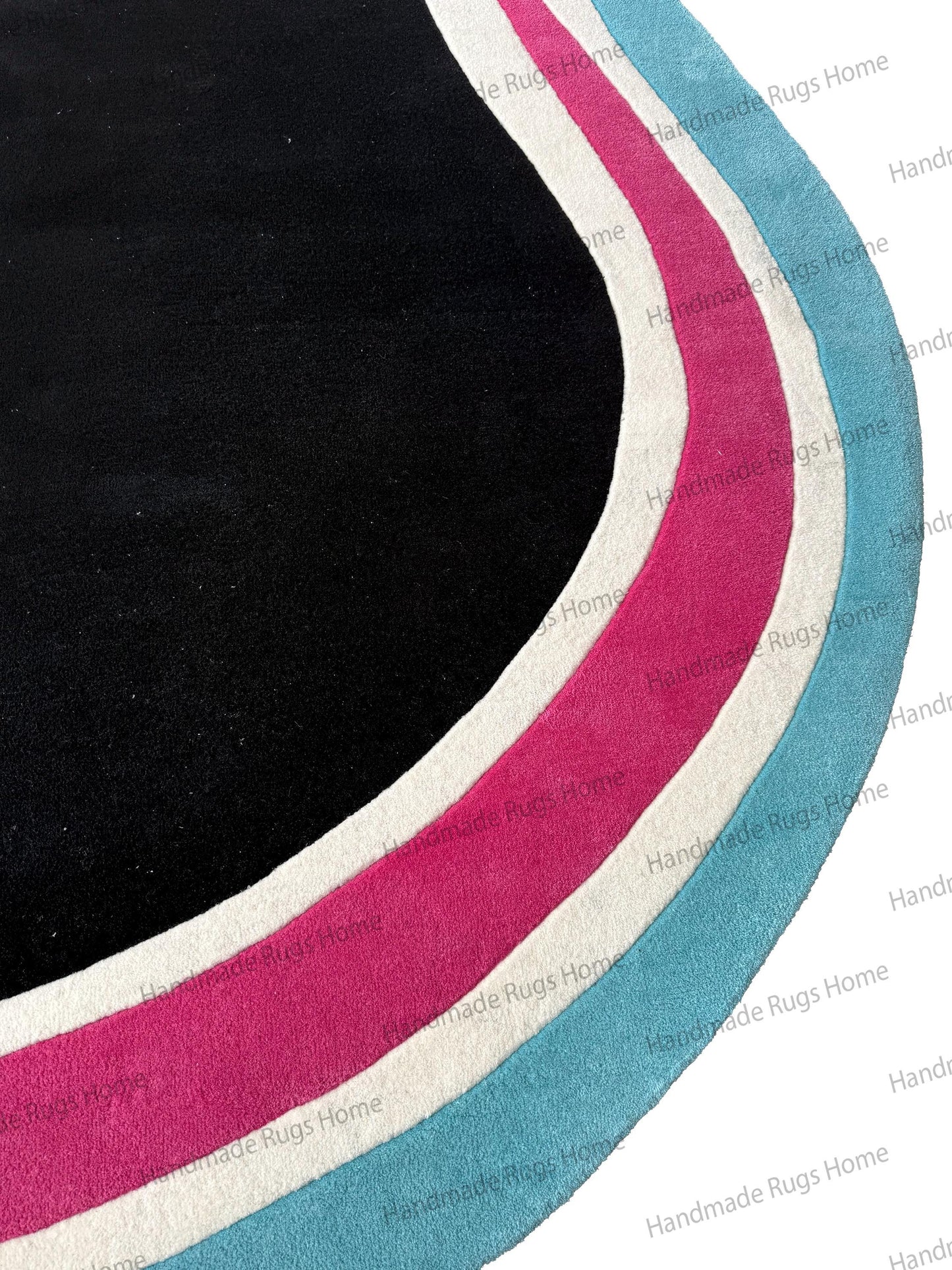 Hand Tufted Wool Rug, Abstract Organic Shape Carpet, Modern Living Room Decor, Designer