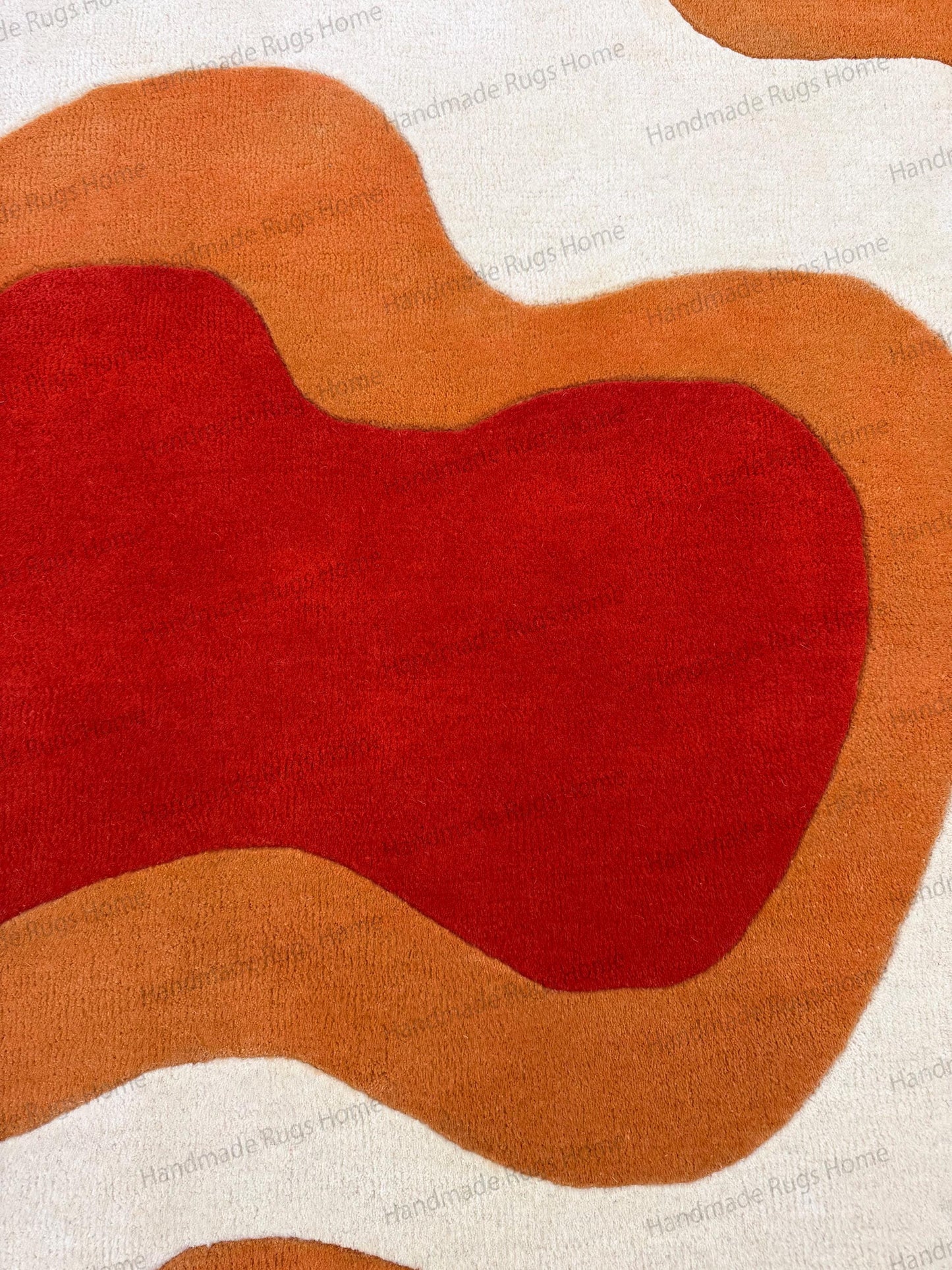 Hand Tufted Wool Area Rug: Multicolor Organic Swirl, Modern Accent