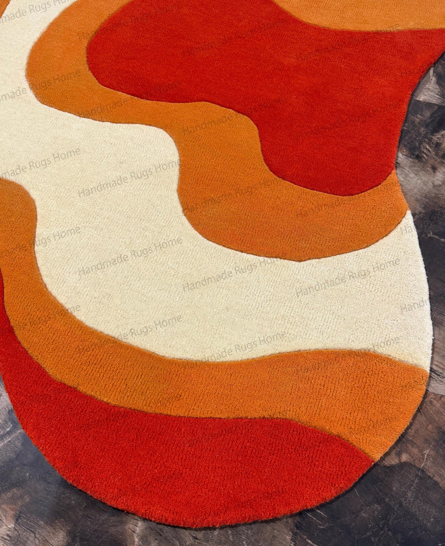Hand Tufted Wool Area Rug: Multicolor Organic Swirl, Modern Accent