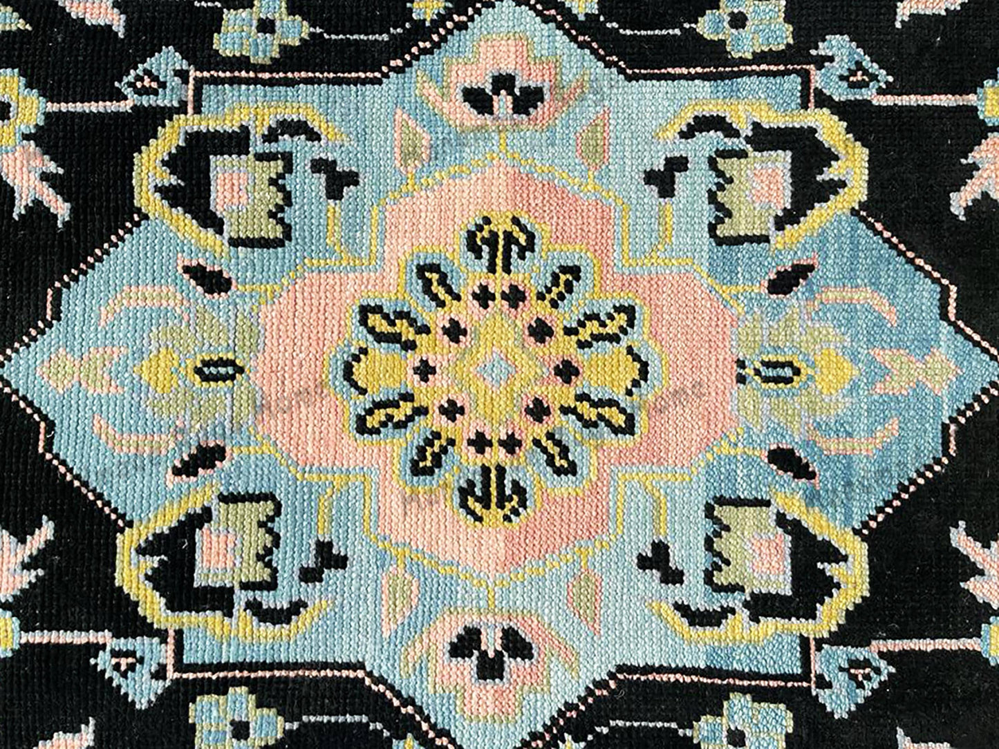 Farmhouse-style runner rug with elegant detailing