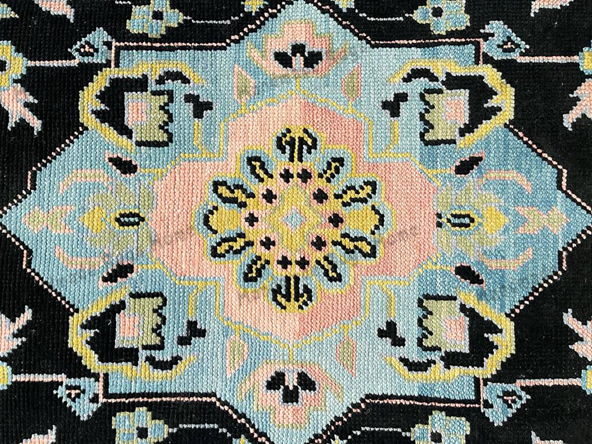 Farmhouse-style runner rug with elegant detailing