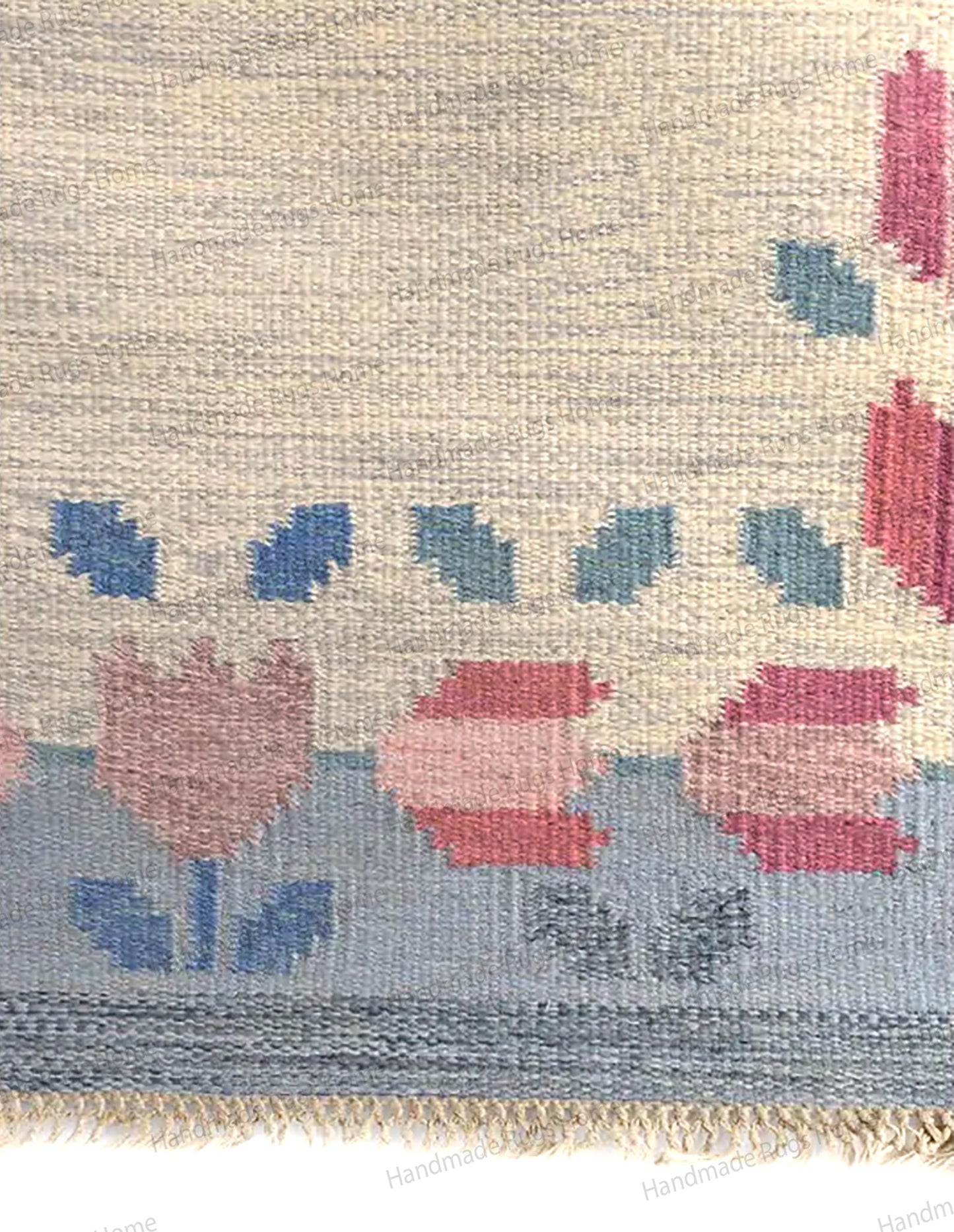 Vintage Swedish Kilim Wool Rug, Bohemian Flatweave Durrie
