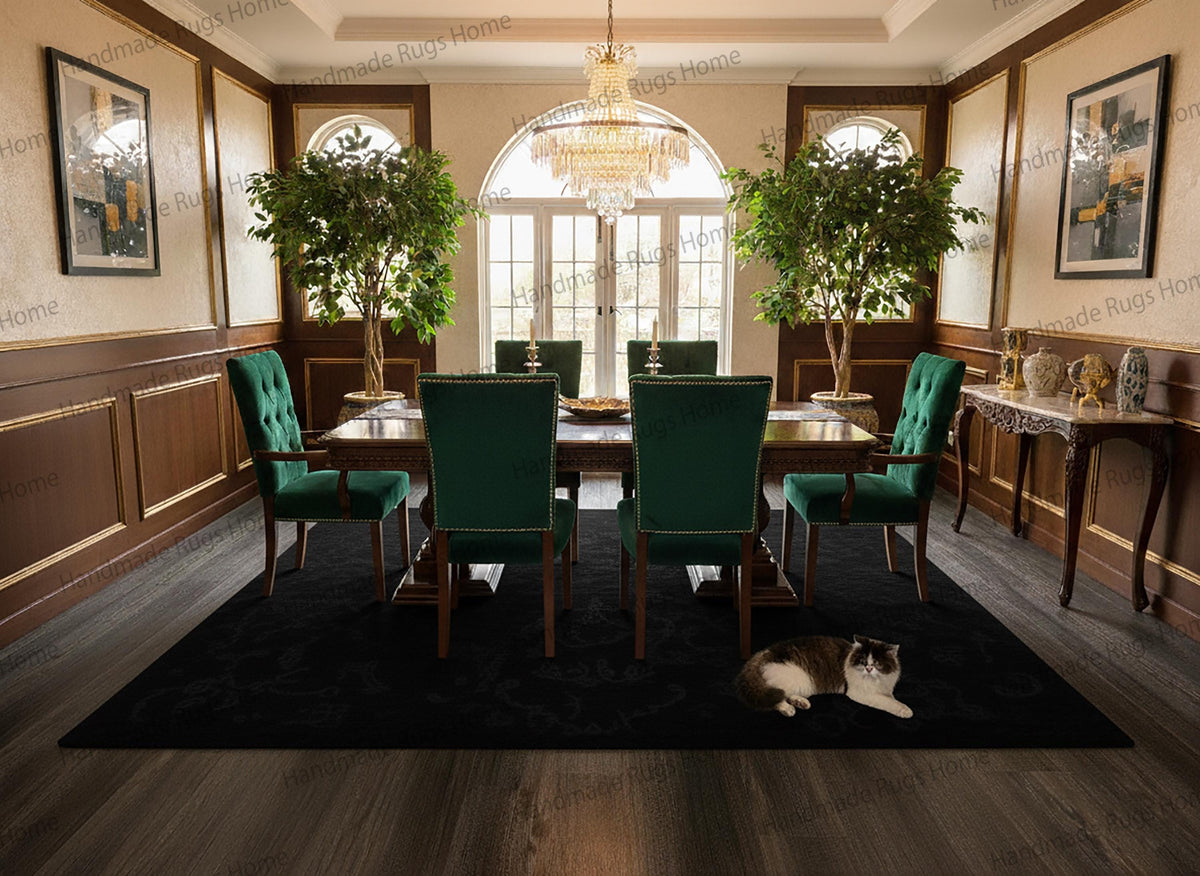 Emerald Isle Hand Tufted Wool Area Rug Royal Plum Modern Carpet