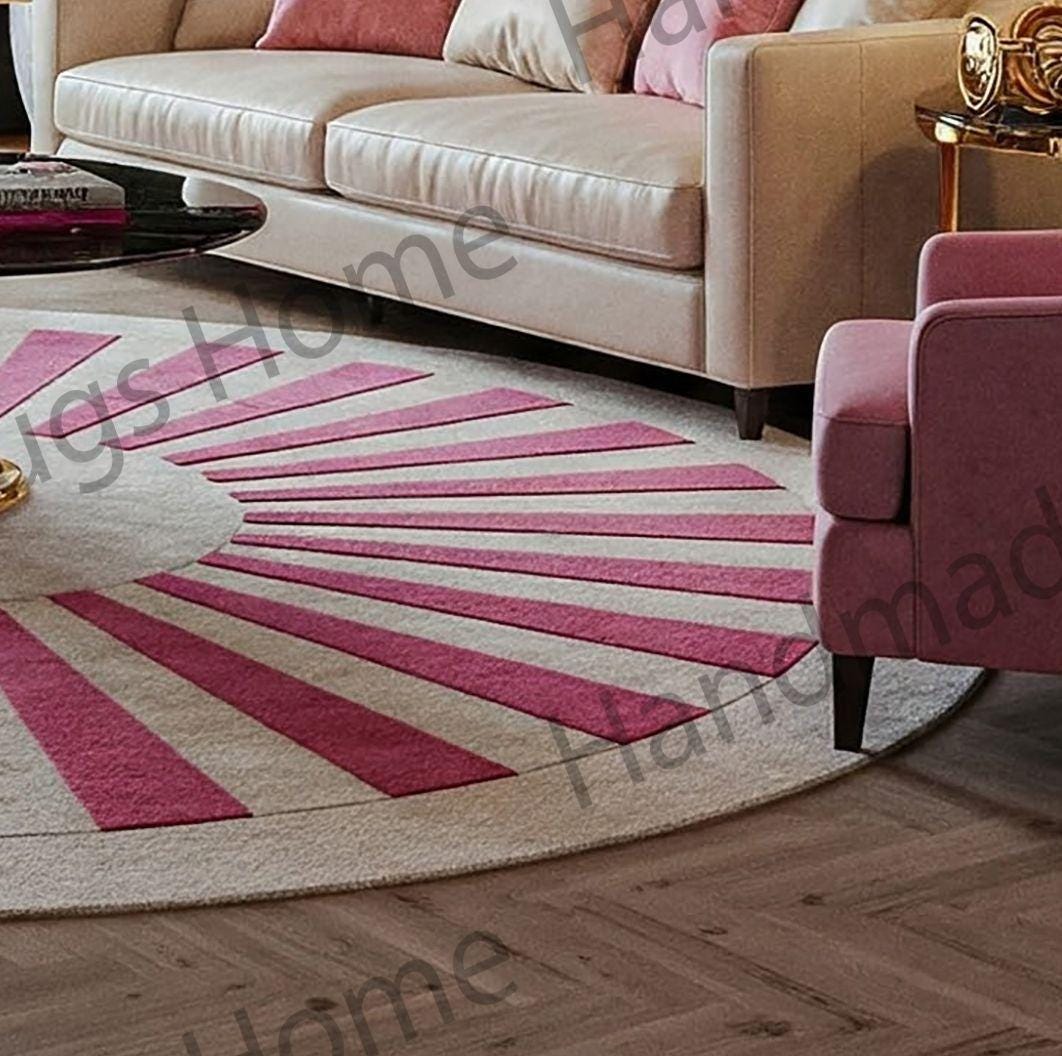 Elegant wool area rug for modern home interiors