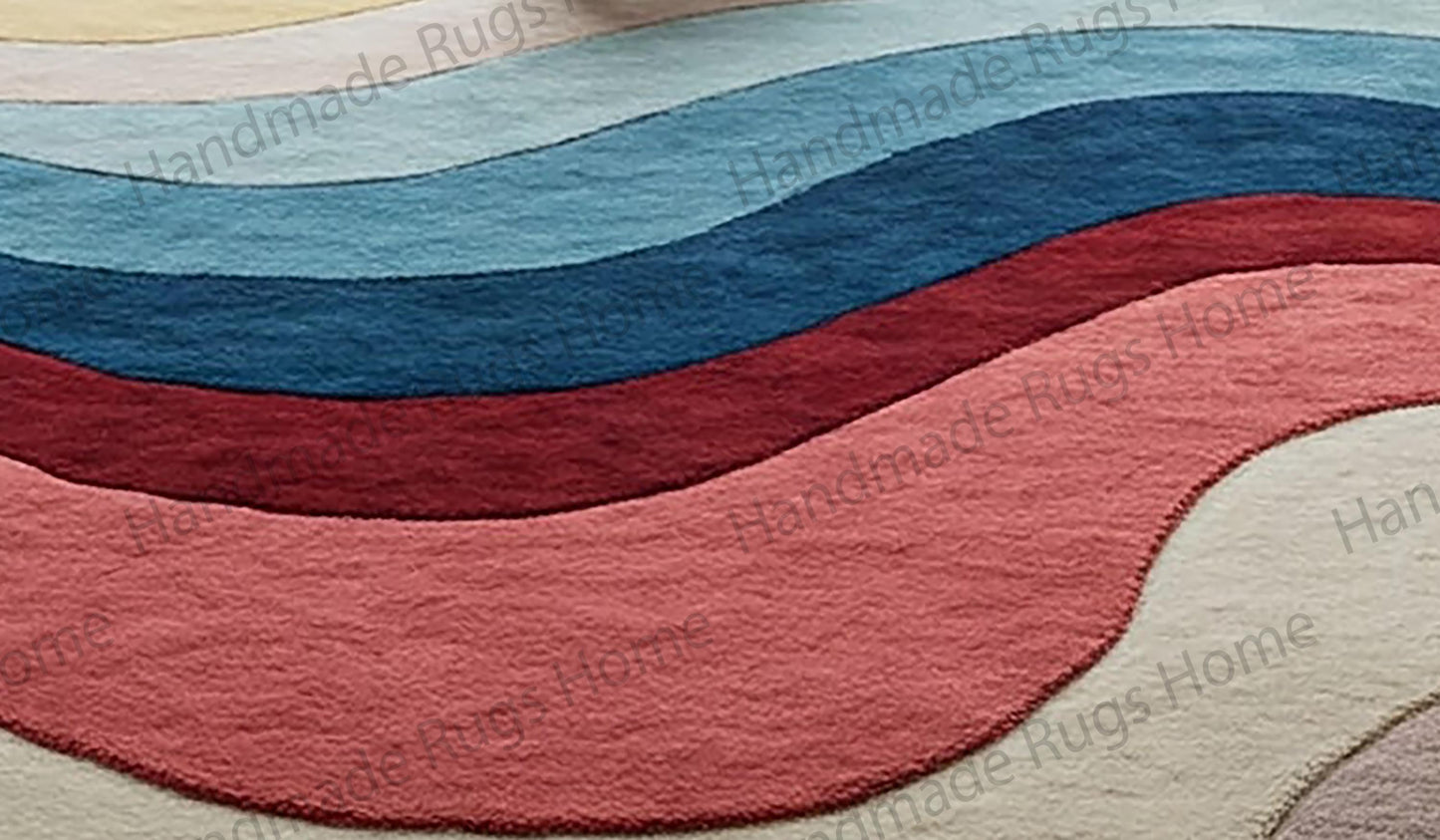Handmade colorful area rug for contemporary spaces