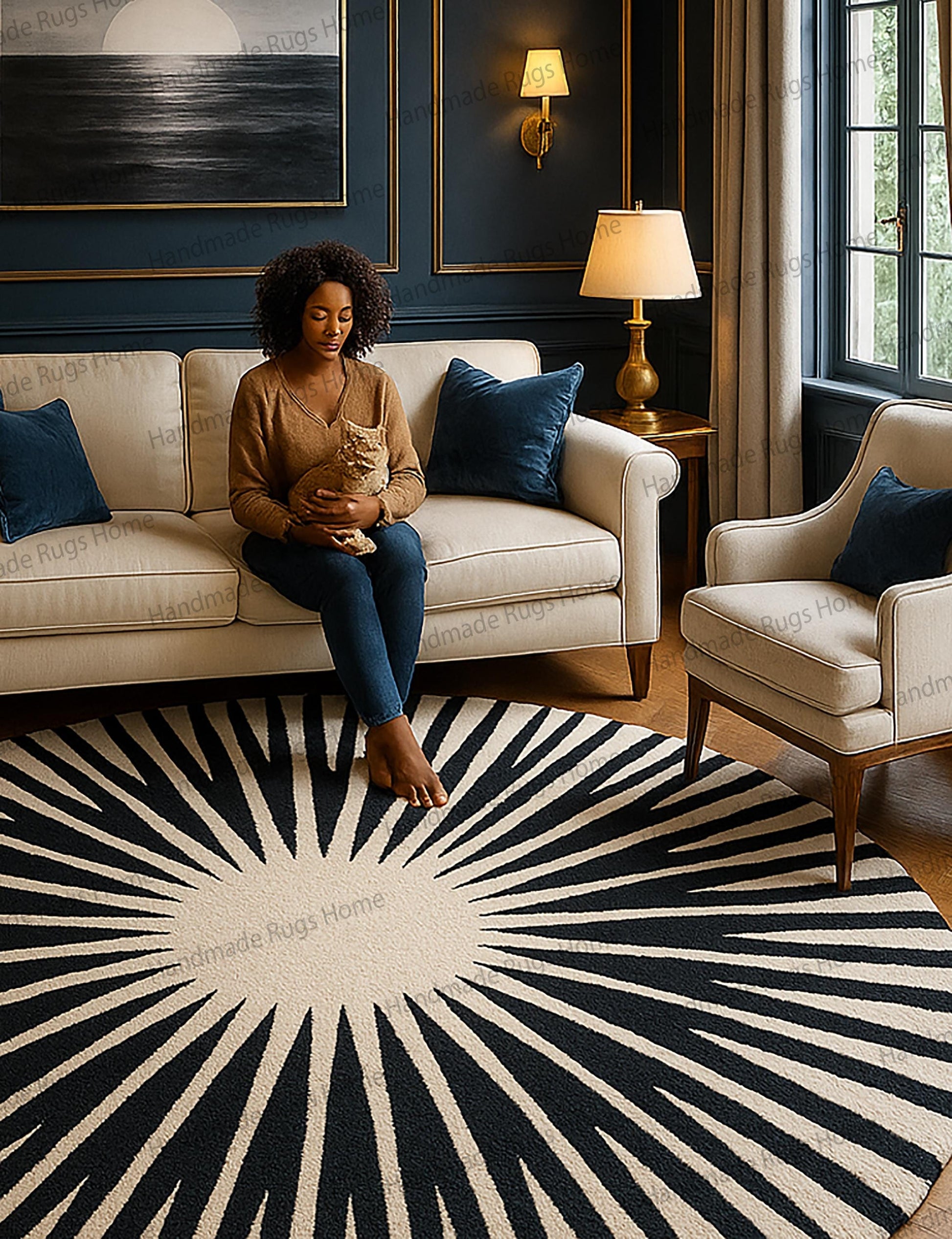 luxury circular carpet for living room