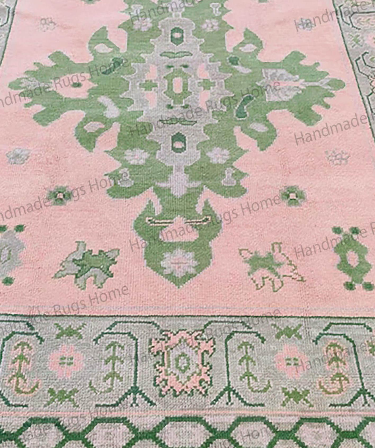 Muted Earth Tone Floral and Vine Rug