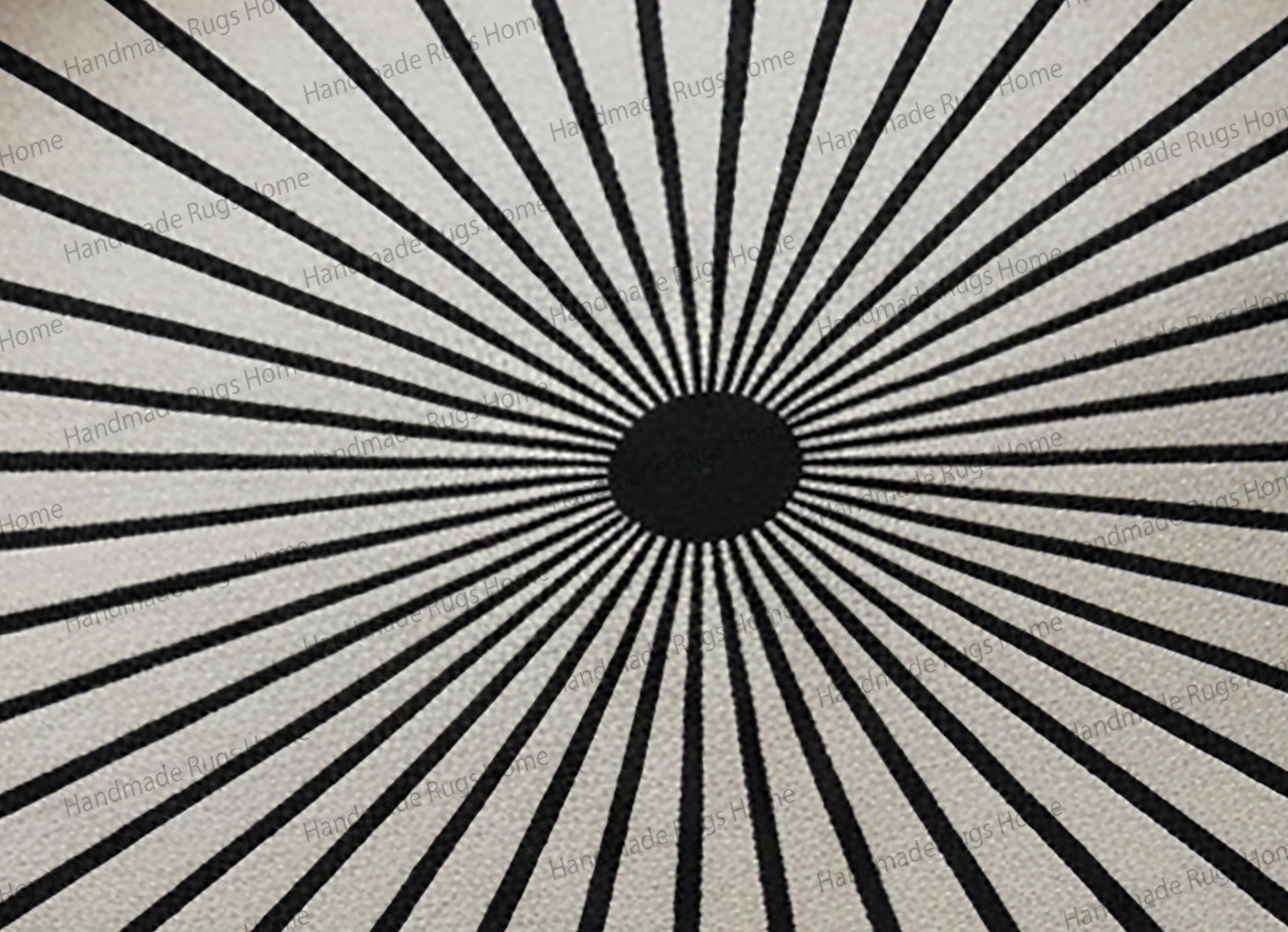 Modern sunburst geometric wool carpet