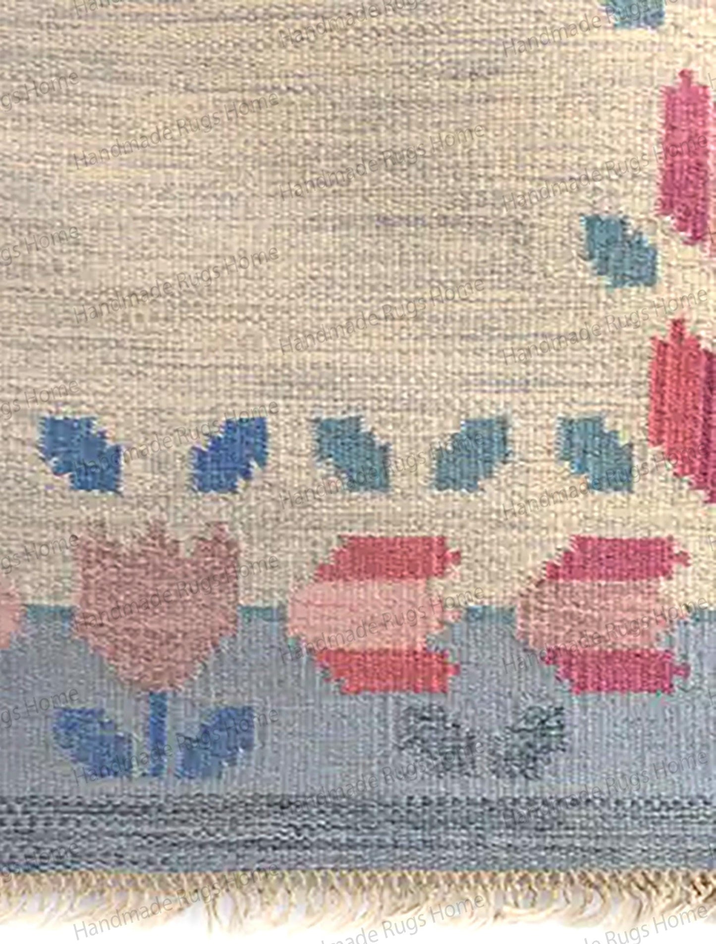 Vintage Swedish Kilim Wool Rug, Bohemian Flatweave Durrie