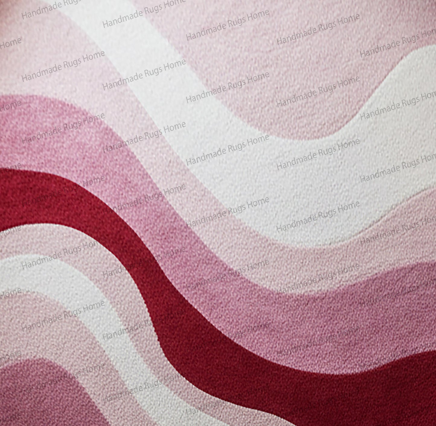 round abstract rug in blush red and ivory