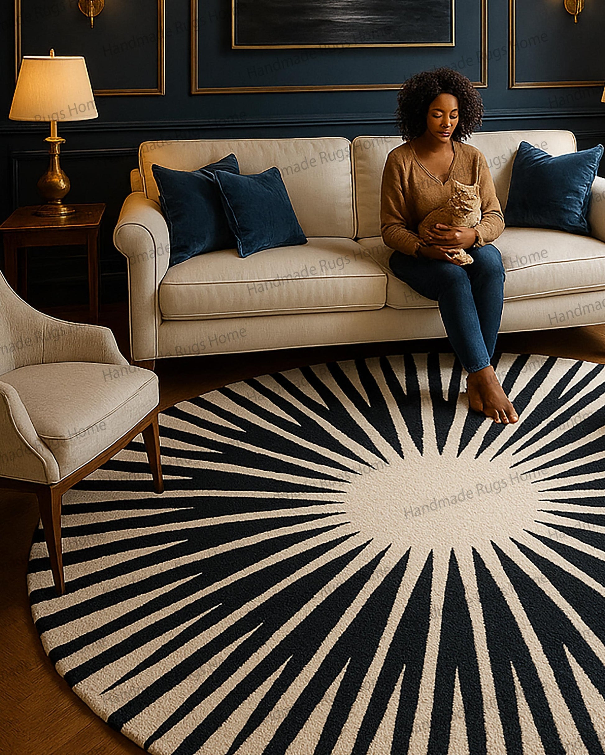contemporary handmade wool rug design