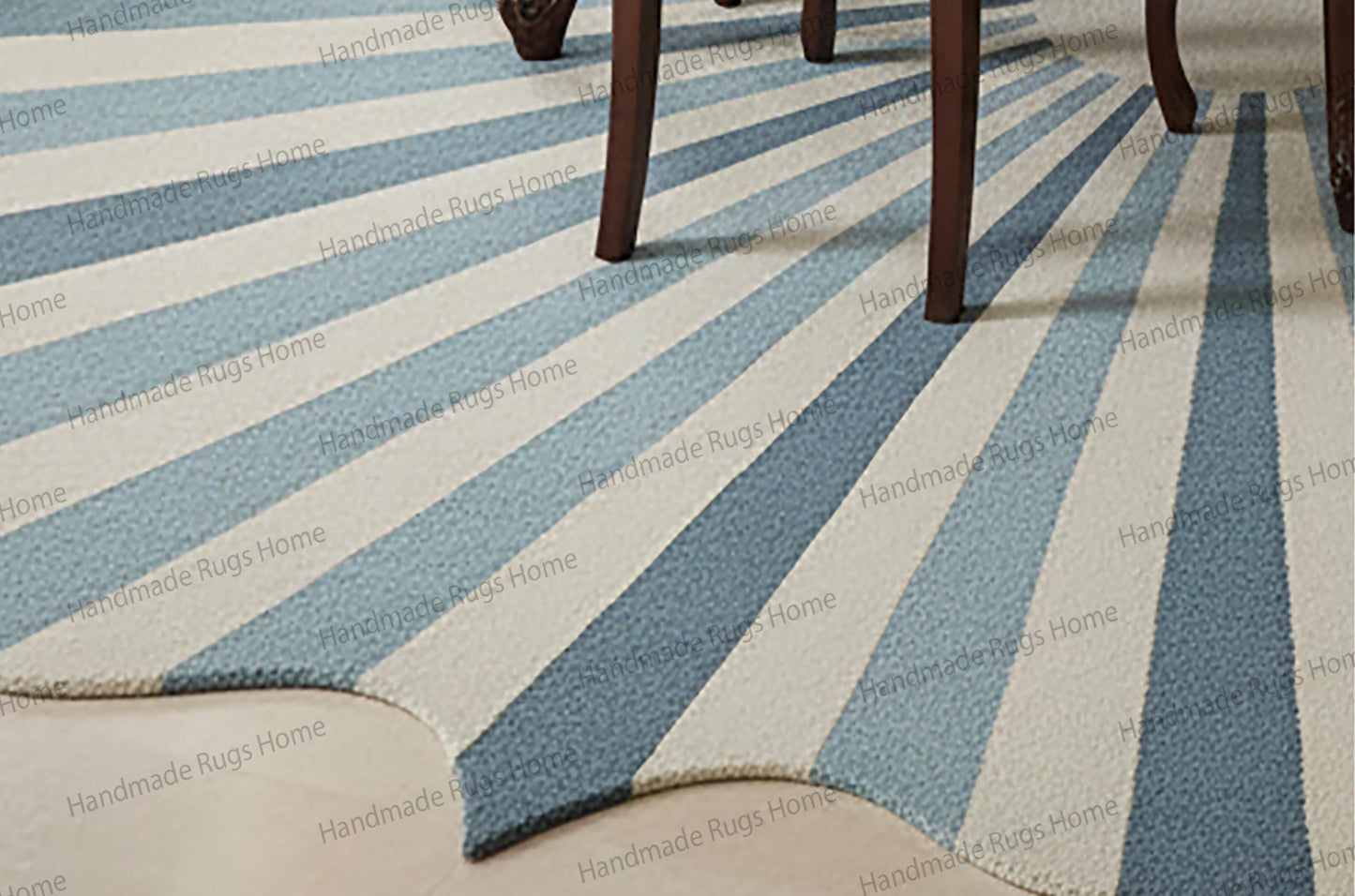 Coastal Sunburst Design Premium Wool Floor Mat