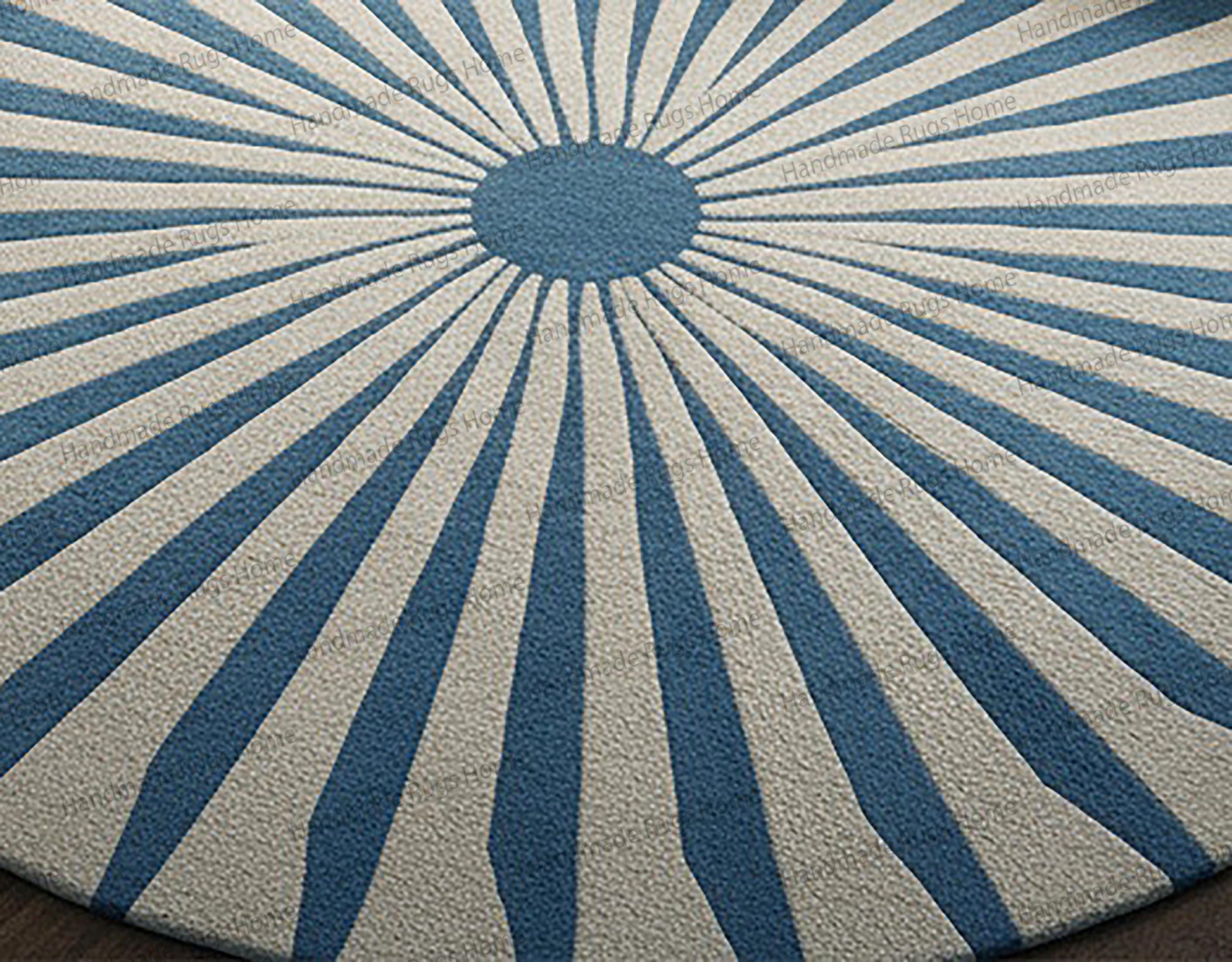 elegant wool carpet with ivory and azure tones