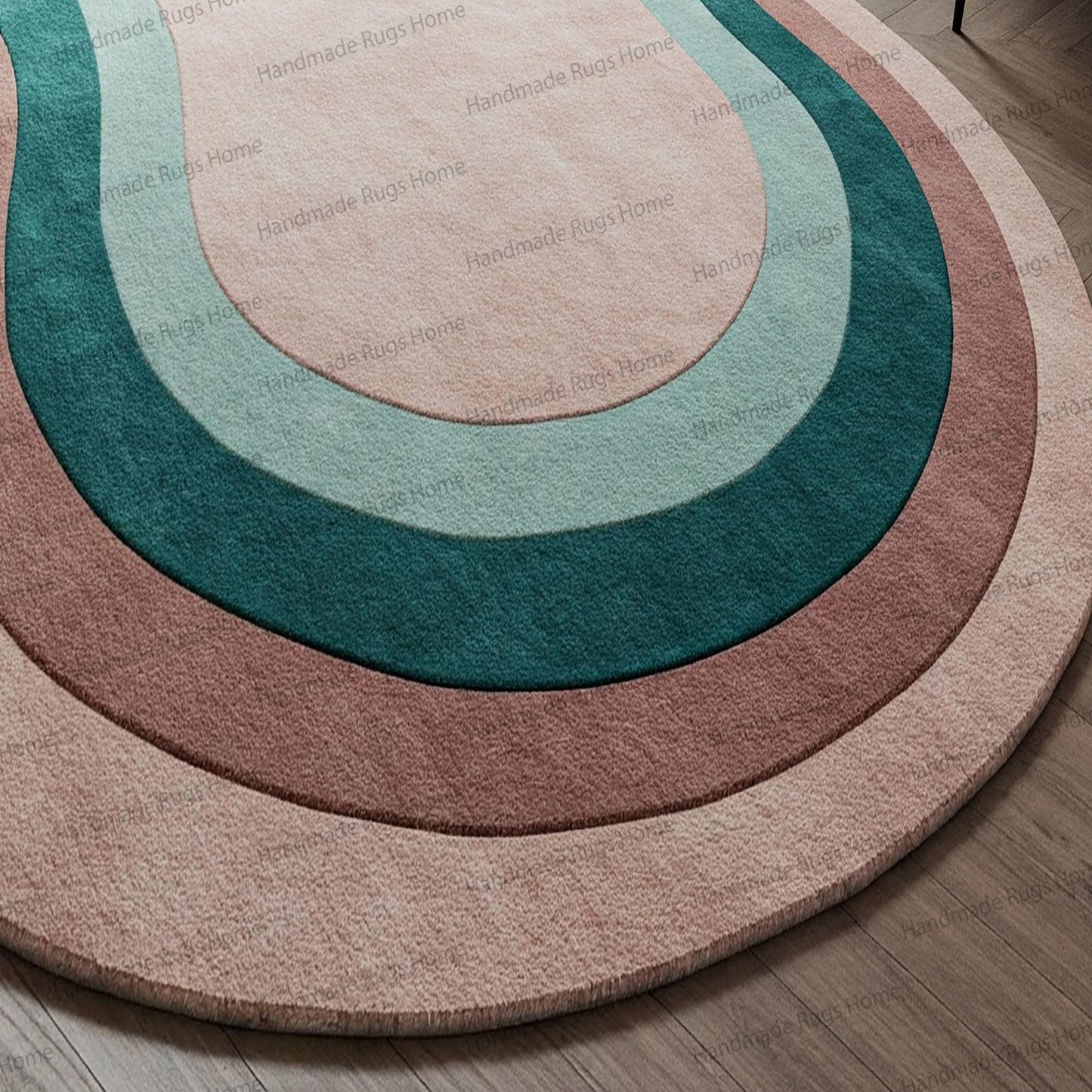 Aqua green and pink gradient designer floor rug