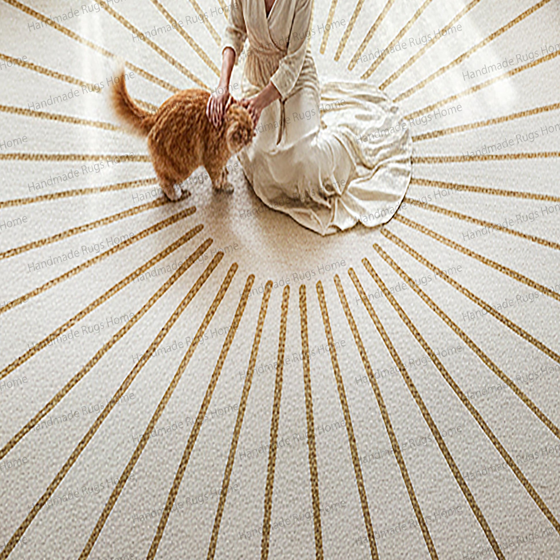 round plush wool rug for living room,

elegant ivory and gold handmade rug,

luxury home décor wool flooring,

golden sunburst round carpet,

high-end wool rug for seating area,

premium hand tufted circular carpet,

modern elegant gold accent rug,

luxury handcrafted designer round rug