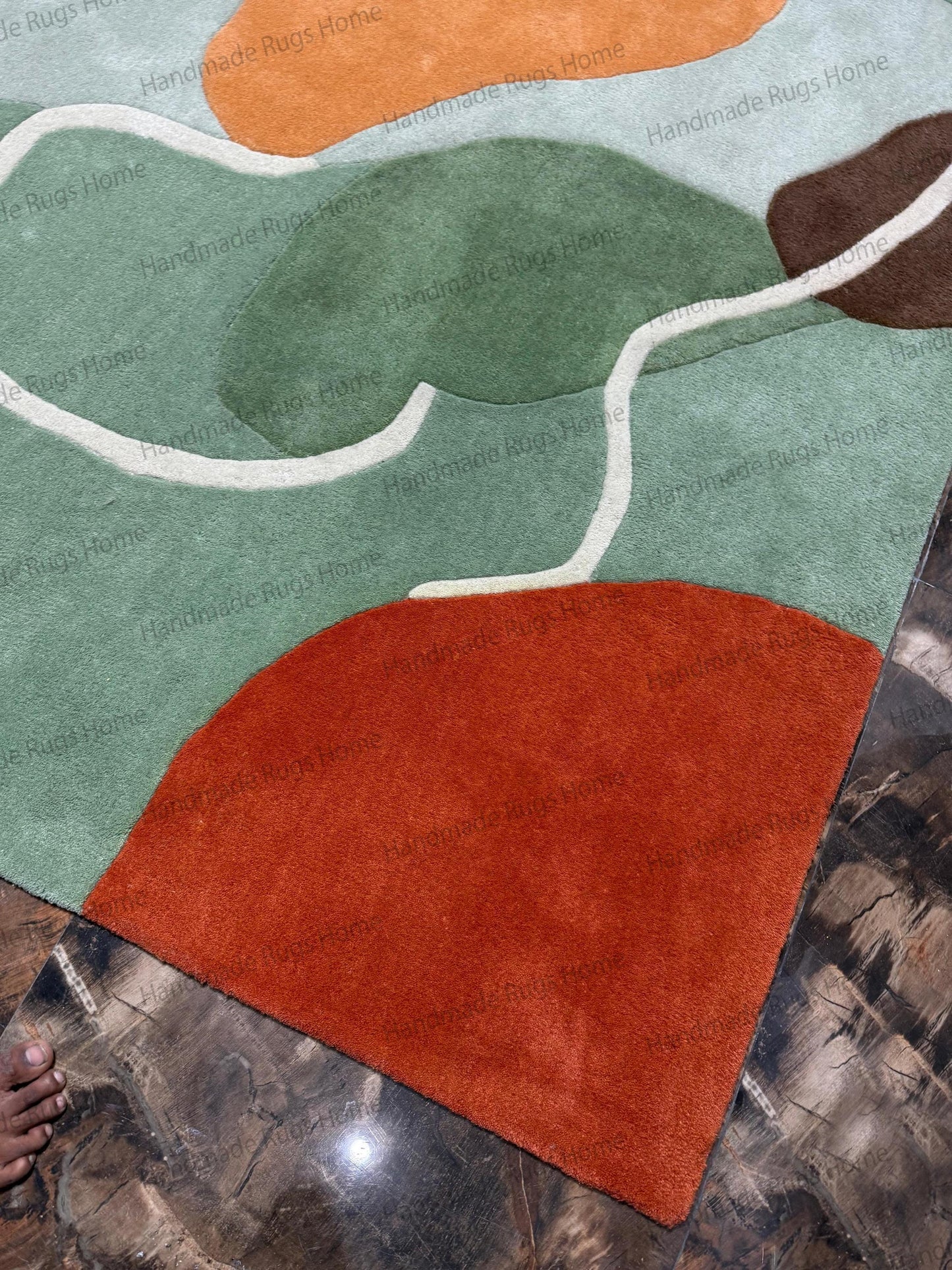 contemporary handmade floor rug