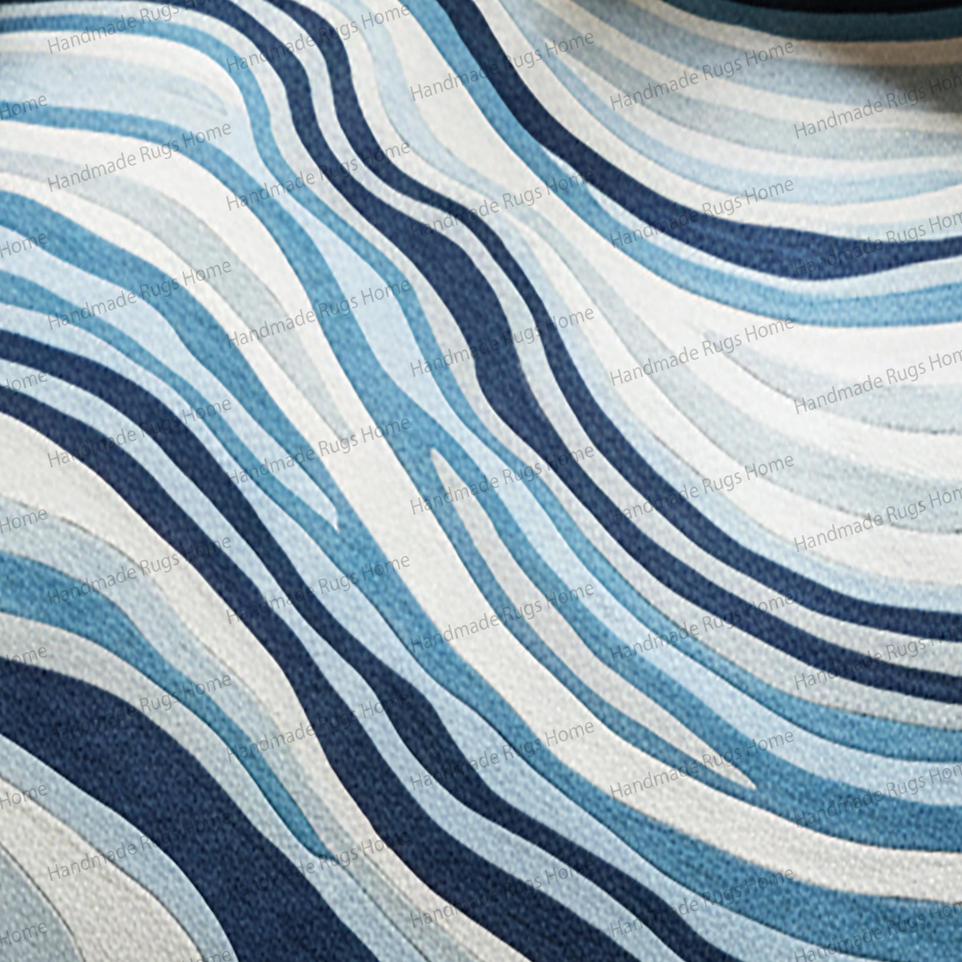 Luxury circle rug for living room ocean theme.