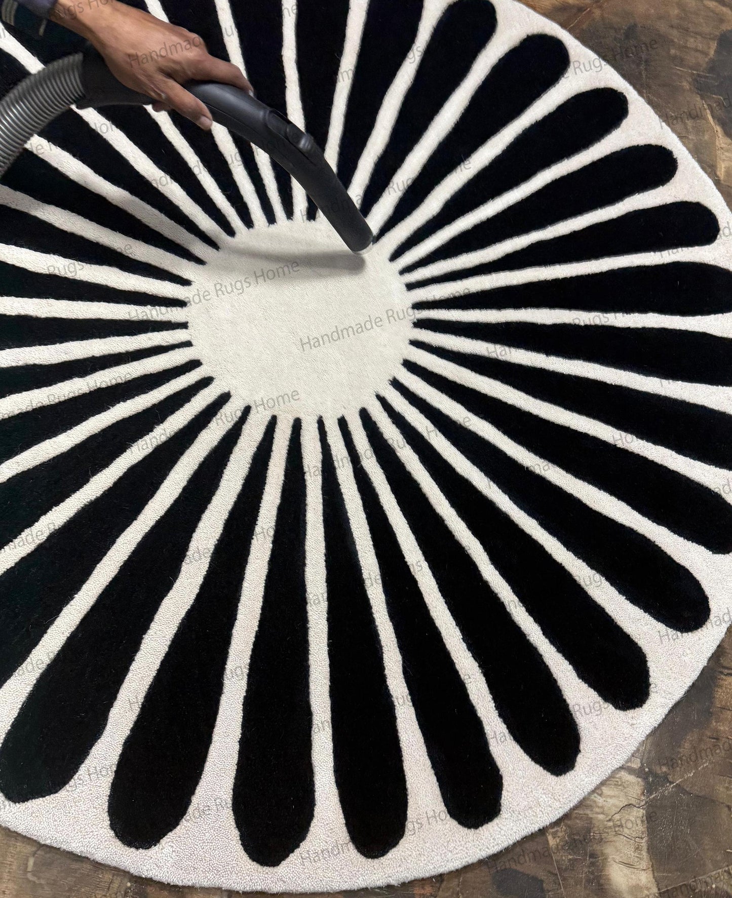 contemporary sculpted wool rug,

artistic round living room carpet,

premium handmade wool rug