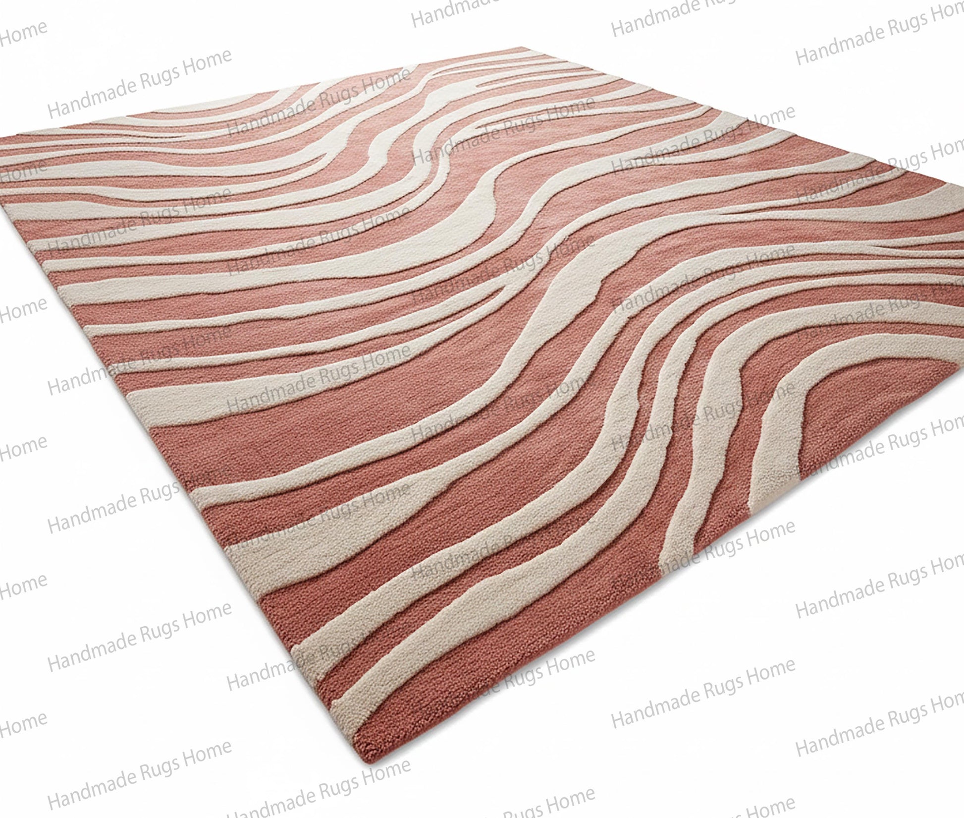 Trendy aesthetic decor rug with calming sunset-inspired color transitions,

Statement floor piece suitable for maximalist or transitional home interiors,

Premium quality area mat with durable construction and vibrant color retention,

Decorative carpet designed to break straight architectural lines with fluid shapes,

Cozy atmosphere created by a thick, sound-absorbing wool floor mat,

Designer rug featuring a unique blend of salmon, clay, and vanilla shades,