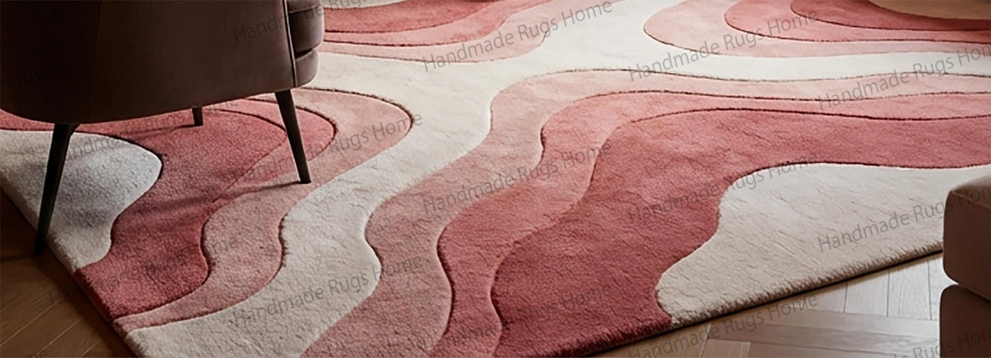 Premium quality wool rug close up texture,

Sophisticated lounge setting with abstract carpet,

Colorful artistic floor piece for eclectic homes.