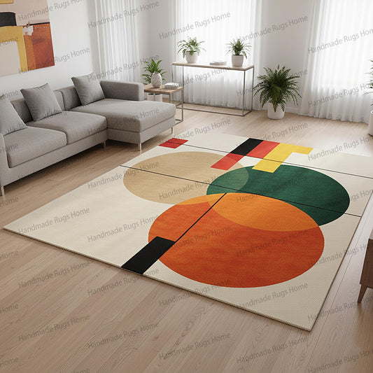 modern geometric hand tufted wool rug