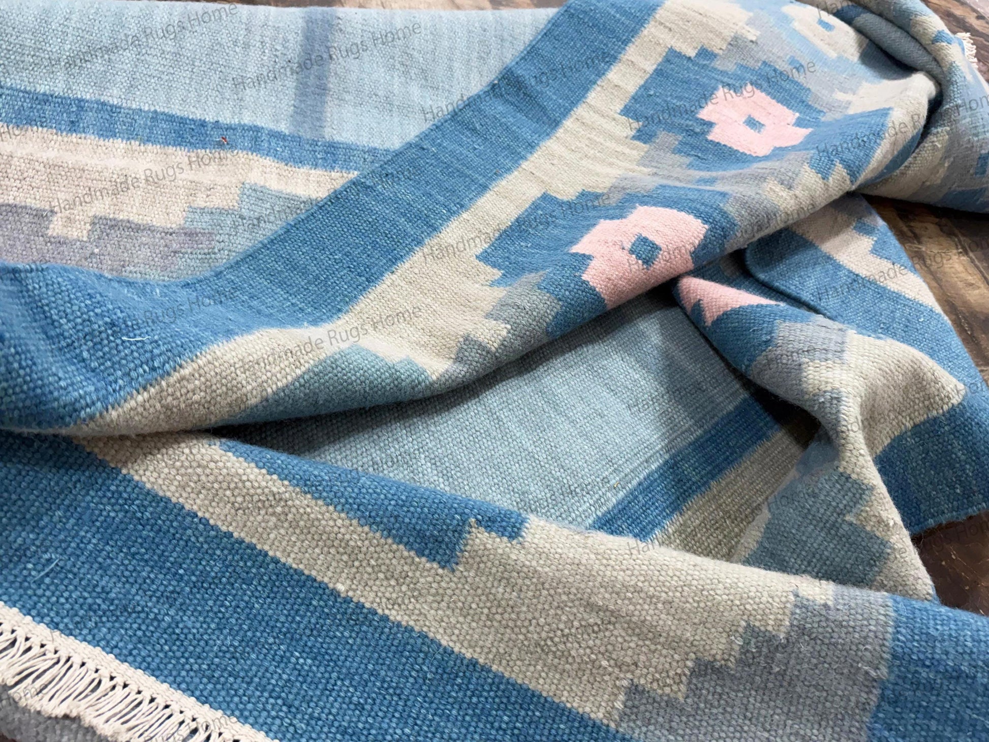 reversible wool durrie carpet
