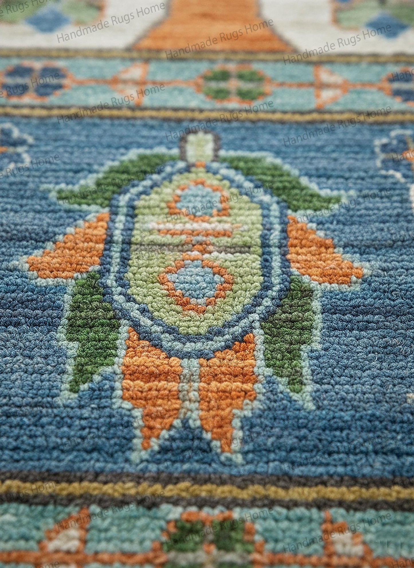 Hand Knotted Wool Oushak Rug | Anatolian Floral Medallion