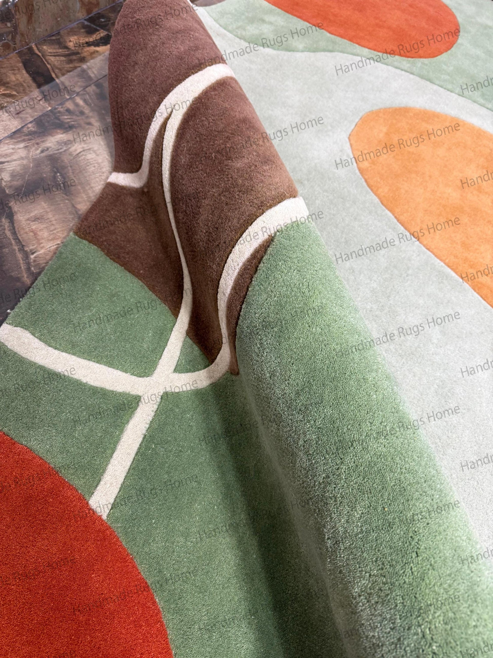 hand tufted abstract wool rug