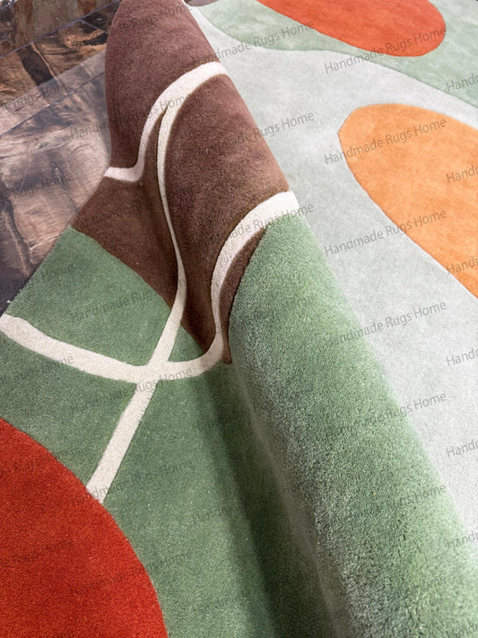 hand tufted abstract wool rug