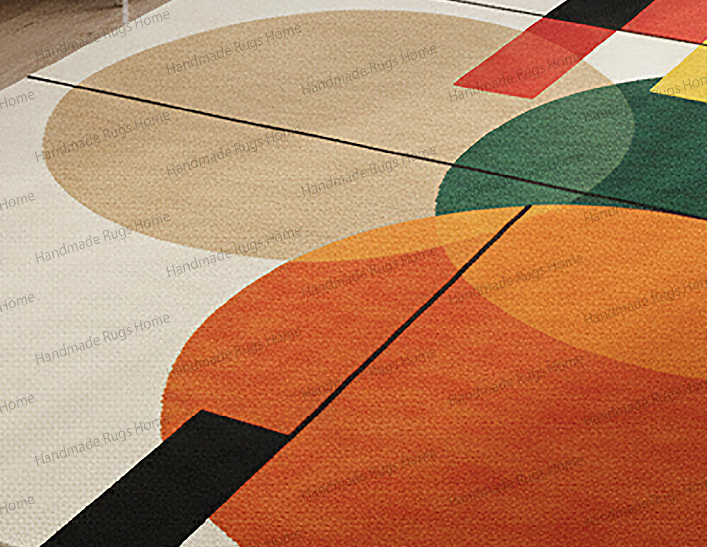 luxury abstract area rug for living room,

contemporary wool rug with circular pattern,

designer hand tufted rug in neutral tones,

premium modern carpet for stylish interiors,

artistic geometric wool floor covering,

high end abstract rug home decor,

minimalist modern wool rug design