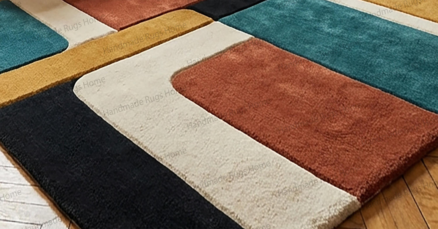 geometric pattern rug luxury home decor,

artisan handcrafted wool floor rug,

modern statement rug with bold colors,

soft plush wool rug designer style,

high end living room area rug,

abstract geometric rug modern apartment