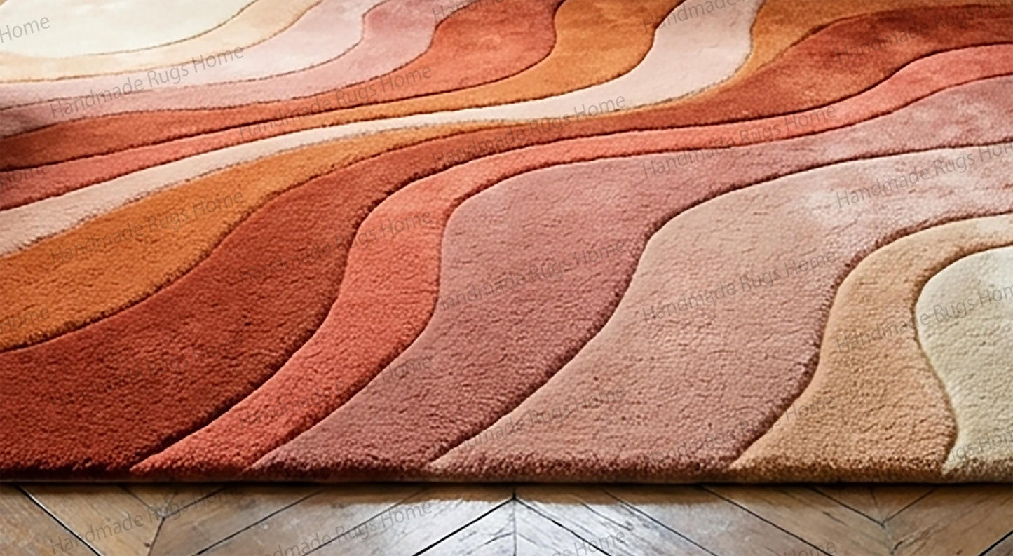 Luxury terracotta blush area rug for modern home,

Premium quality hand tufted contemporary carpet,

Warm tone abstract rug for upscale decor styling