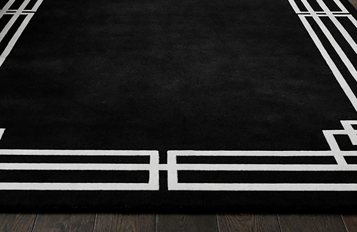 Midnight Rug, Luxury Wool Carpet, Art Deco Rug, Custom Size